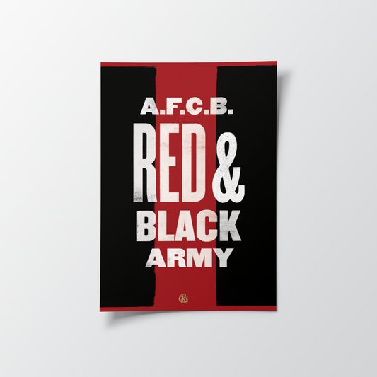 Red and Black Army Bournemouth poster